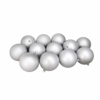 Northlight 12ct Silver Splendor Shatterproof Matte Christmas Ball Ornaments 4  (100mm)