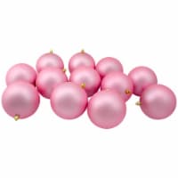 Northlight 12ct Matte Bubblegum Pink Shatterproof Christmas Ball Ornaments 4 (100mm)