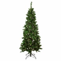 Northlight 7' Pre-Lit Slim Mixed Long Needle Pine Artificial Christmas Tree - Multicolor LED