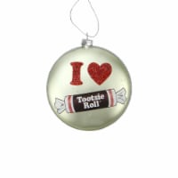 Northlight 4 Silver and Orange Candy Lane Tootsie Roll Chewy Chocolate Christmas Disc