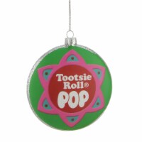 Northlight 4  Green and Pink  Tootsie Roll POP  Candy Filled Lollipop Christmas Disc Ornament
