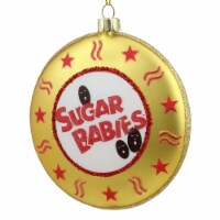 Northlight 4  Gold and Red Tootsie Roll Sugar Babies Caramel Candies Disc Christmas Ornament