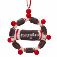 Northlight 4 Brown and Red Tootsie Roll Chewy Chocolate Candy Christmas Wreath Ornament