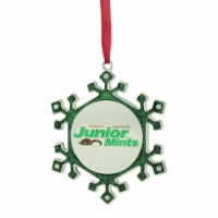 Northlight 3.25 Green and Silver Snowflake 'Junior Mints' Candy Logo Christmas Ornament