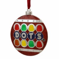 Northlight 3.5 Silver Plated Dots Candy Logo Christmas Ornament with European Crystals