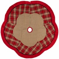 Northlight 48 Burlap and Red Plaid Christmas Tree Skirt