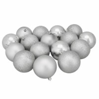 Northlight 16ct Silver Splendor Shatterproof 4-Finish Christmas Ball Ornaments 3  (75mm)