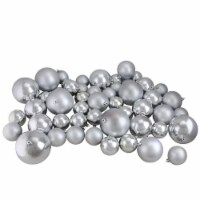 Northlight 50ct Silver Splendor Shatterproof 2-Finish Christmas Ball Ornaments 4 (100mm)