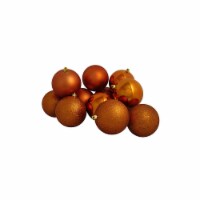 Northlight 12ct Burnt Orange Shatterproof 4-Finish Christmas Ball Ornaments 4 (100mm)
