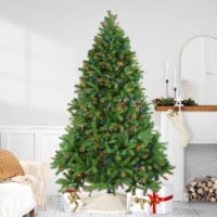Northlight 7.5' Pre-Lit Noble Fir Full Artificial Christmas Tree - Multi-Color Lights