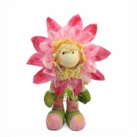 Gordon 31812489 29 in. Pink, Green & Yellow Spring Floral Standing Sunflower Girl Decorative