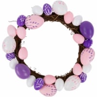 Northlight 10 Pastel Pink, Purple and White Easter Egg Spring Wreath