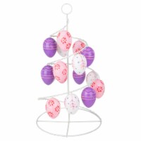 Northlight 14.25 White and Purple Floral Cut Out Easter Egg Tree