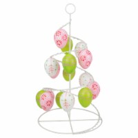 Northlight 14.25 Pink, White and Green Cut-Out Easter Egg Tree Tabletop Decor