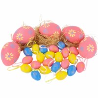 Northlight 29ct Pastel Pink, Blue and Yellow Spring Easter Egg Ornaments 3.25