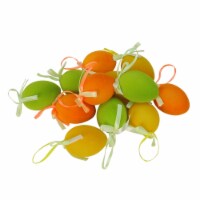 Northlight Club Pack of 12 Orange and Green Spring Easter Egg Ornaments 2.5
