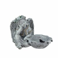 Northlight 32037808 10 in. Heavenly Gardens Distressed Gray Resting Angel Bird Bath or Feeder
