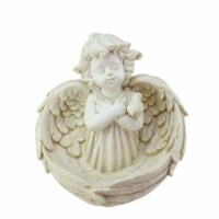Northlight 32038885 9.5 in. Heavenly Gardens Distressed Ivory Cherub Angel Bird Feeder Outdoo