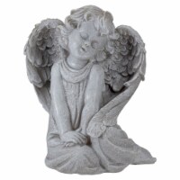 Northlight 32037811 9.5 in. Heavenly Gardens Distressed Gray Sitting Cherub Angel Outdoor Pat