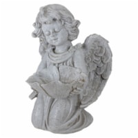 Northlight 32037240 9.5 in. Heavenly Gardens Distressed Kneeling Cherub Angel Bird Feeder Out
