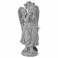 Northlight 32038417 10.25 in. Heavenly Gardens Distressed Gray Angel Girl with Floral Crown O
