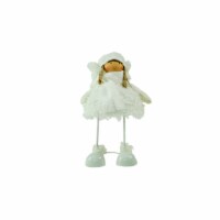 Northlight 24  Snowy Woodlands Plush White Angel Bobble Girl Christmas Figure