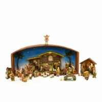 Northlight 52-Piece Brown Religious Christmas Nativity Village Set with Holy Family 31.5