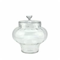 NorthLight 11 in. Transparent Segmented Glass Container with Lid
