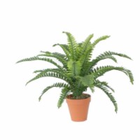 NorthLight 18.5 in. Potted Artificial Green Boston Fern Plant Spring Decoration