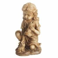 NorthLight 12.25 in. Girl with Frog Solar Powered LED Lighted Outdoor Patio Garden Figure