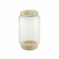 NorthLight 13.5 in. Cylindrical Transparent Glass Container with Wooden Base & Lid Perspective: Main
