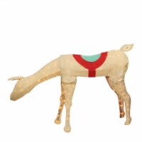 Northlight 44  Beige and Red Pre-Lit Feeding Reindeer Christmas Outdoor Decor