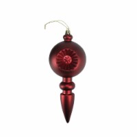 DAK 4ct Burgundy Red Retro Reflector Shatterproof Christmas Finial Ornaments 7.5
