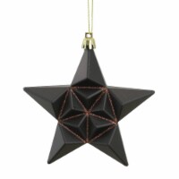 DAK 12ct Matte Chocolate Brown Glittered Star Shatterproof Christmas Ornaments 5