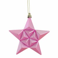 DAK 12ct Pink Bubblegum Matte Glittered Star Shatterproof Christmas Ornaments 5