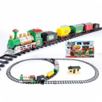 NorthLight Battery Operated Lighted & Animated Classic Model Train Set with Sound- 18 Piece