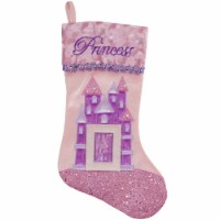 Northlight 20  Pink and Purple Glitter Princess Christmas Stocking