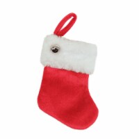 Northlight 6 Red Velvet Christmas Stocking with Cuff and Silver Bell Accent