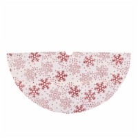 Northlight 20 White and Red Glitter Snowflake Mini Burlap Christmas Tree Skirt