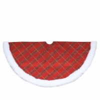 Northlight 20 Red and Gold Plaid Glittered Mini Christmas Tree Skirt
