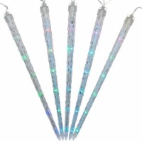 Northlight Set of 5 Color Changing Cascading Icicle Christmas Light Tubes - 13 ft Clear Wire