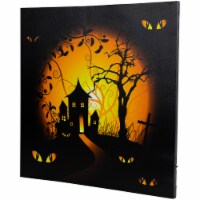 Northlight LED Lighted Spooky House Halloween Canvas Wall Art 19.75 x 19.75