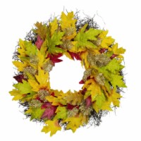 Northlight Maple Leaf Artificial Fall Harvest Wreath, 22-Inch