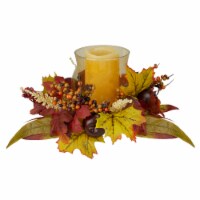 Northlight 15 Fall Apple and Berry Glass Hurricane Pillar Candle Holder Thanksgiving