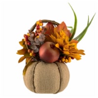 Northlight 9 Mixed Autumn Harvest Flora in a Pumpkin Basket Decoration
