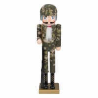 Northlight 15 Beige and Green Army Soldier in Fatigues Christmas Nutcracker