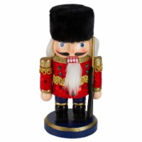Northlight 7.25 Red and Blue Chubby Wooden Christmas Nutcracker Soldier with Rifle