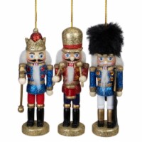 Northlight Set of 3 Glittery Nutcracker King, Soldier and Drummer Ornaments 5.25