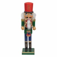 Northlight 14  Green and Red Traditional Standing Drummer Christmas Nutcracker