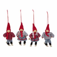 Northlight Set of 4 Colorful Holiday Skiing Kids Christmas Ornament Decorations 6